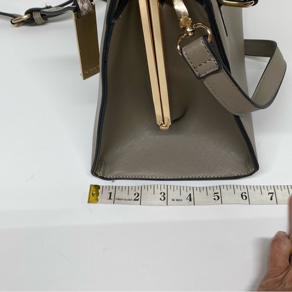 Dune London Purse Bag Satchel w/2Handles Beige w/Gold Accents Detachable Strap - Picture 14 of 16